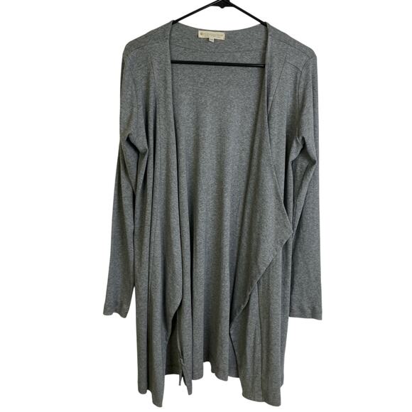Indigenous Cardigan Womens XS Gray Organic Cotton Open Front Fair Trade Sweater - Picture 1 of 11